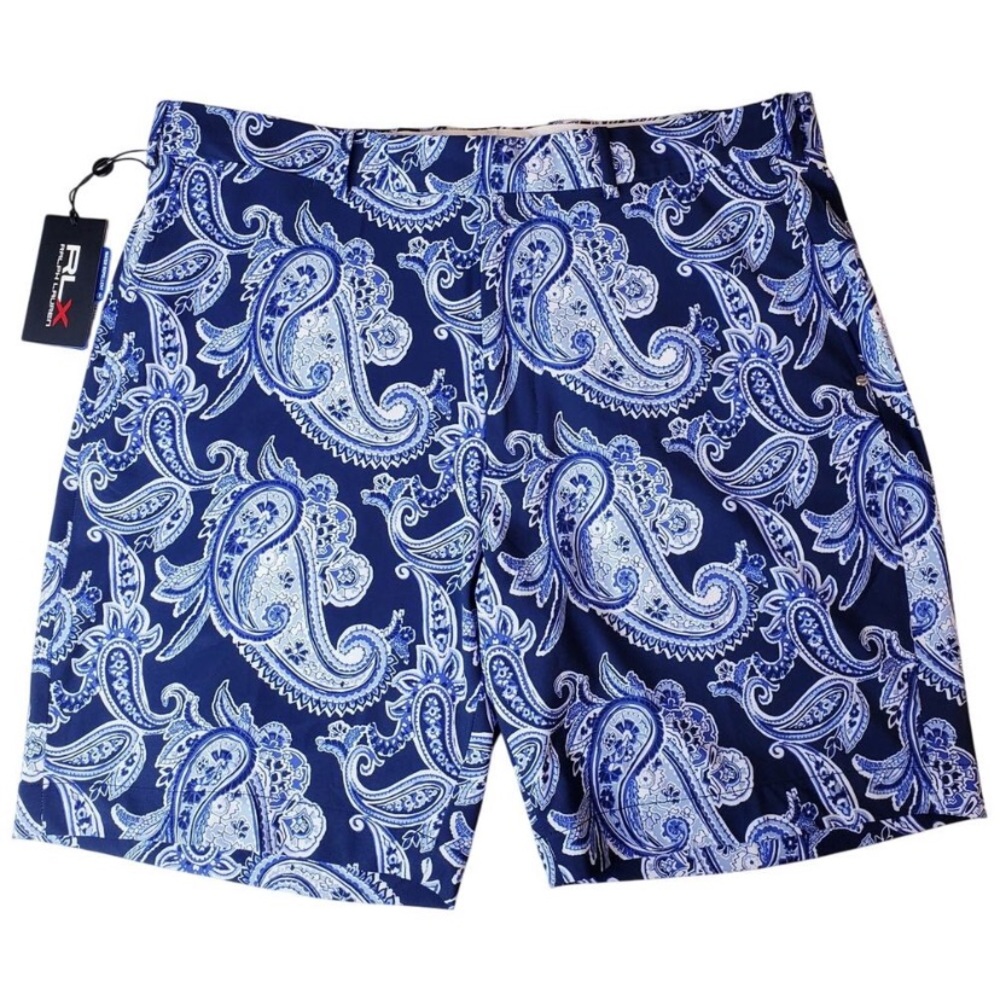 NWT Ralph Lauren RLX Golf New England Prep Blue Men’s Golf Shorts sz 38